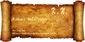 Kabai Nándor névjegykártya