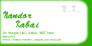 nandor kabai business card